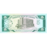 Банкнота Либерия 5 долларов 1991