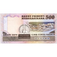 Банкнота Мадагаскар 500 франков 1988