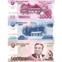 Банкнота Северная Корея Юбилейный набор 9 шт 100 лет со дня рождения Ким Ир Сена