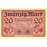 Банкнота Германия 20 марок 1918