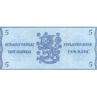 Банкнота Финляндия 5 марок 1963