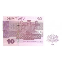Банкнота Латвия 10 лат 2008