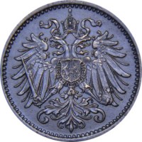 Монета Австрия 1 хеллер 1897