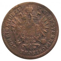 Монета Австрия 1 хеллер 1881