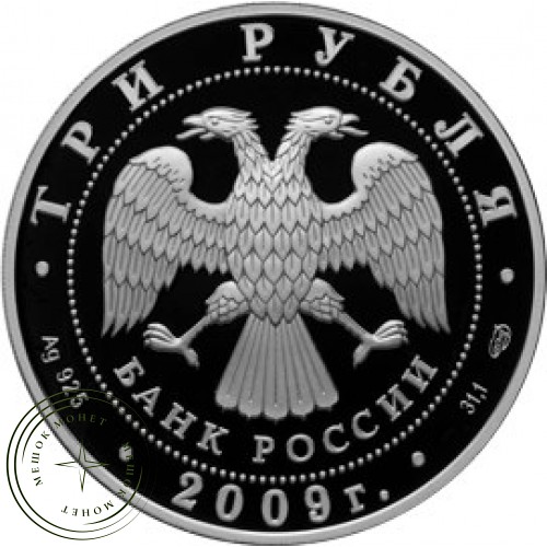 3 рубля 2009 Покровский собор, Воронеж