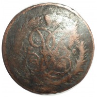 Монета 2 копейки 1759 перечекан