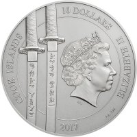 Монета Острова Кука 10 долларов 2017 Самурай Yi Soon Shin