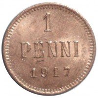 Монета 1 пенни 1917
