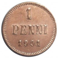 Монета 1 пенни 1901