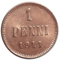 Монета 1 пенни 1911