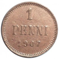 Монета 1 пенни 1907