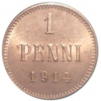 Монета 1 пенни 1914