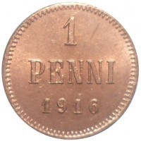 Монета 1 пенни 1916