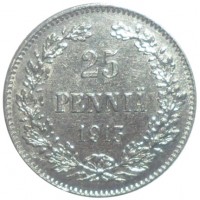 Монета 25 пенни 1913