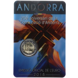 Монета Андорра 2 евро 2018 25 лет Конституции Андорры