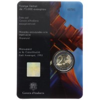 Монета Андорра 2 евро 2018 25 лет Конституции Андорры