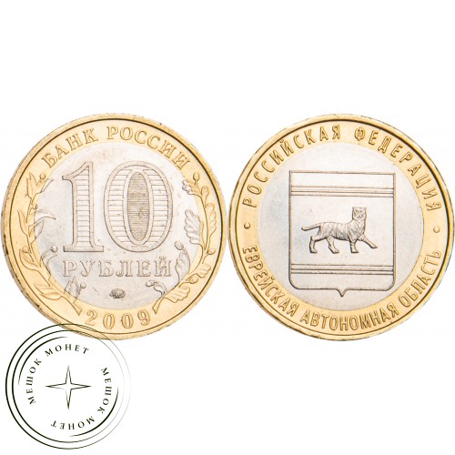 10 рублей 2009 Еврейская автономная область ММД