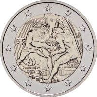 Монета Франция 2 евро 2024 Геркулес и борьба - Нотр-Дам (Буклет)