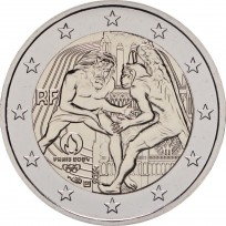 Монета Франция 2 евро 2024 Геркулес и борьба - Нотр-Дам (Буклет)