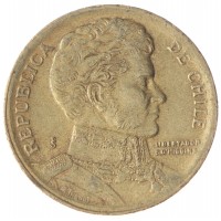 Монета Чили 10 песо 1993