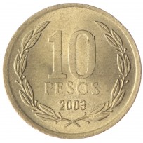 Монета Чили 10 песо 2003