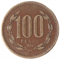 Монета Чили 100 песо 1994