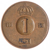 Швеция 1 эре 1956