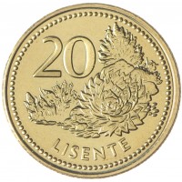 Монета Лесото 20 лисенте 2018