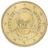 Монета Ватикан 50 евроцентов 2015