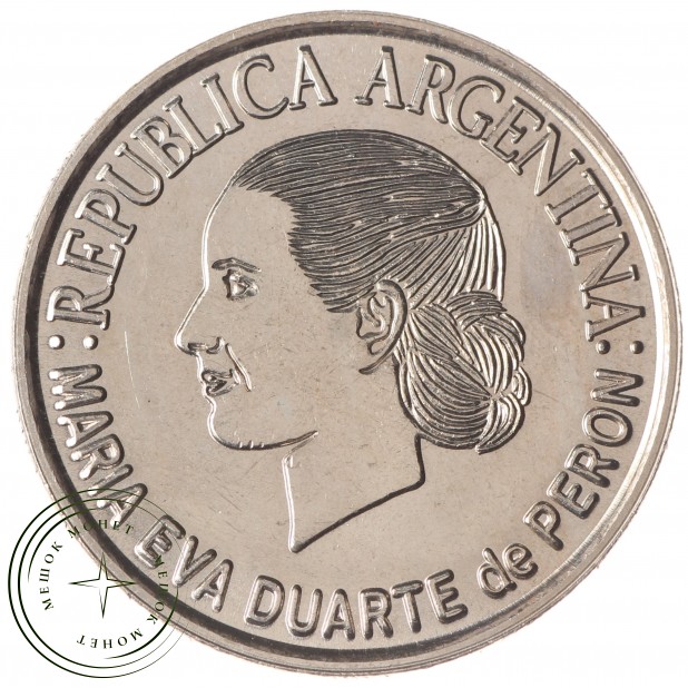 Аргентина 2 песо 2002 50 лет со дня смерти Марии Эвы Дуарте де Перон