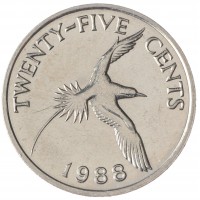 Бермуды 25 центов 1988