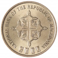 Монета Северная Македония 1 денар 2000