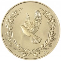 Жетон ММД Гознак Бабушка с флагом, Знамя Победы