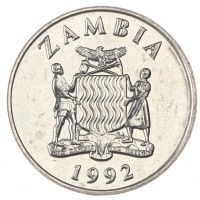 Монета Замбия 25 нгве 1992