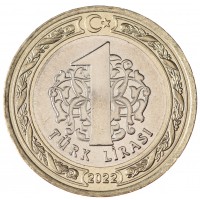 Турция 1 лира 2022 Мост Чанаккале 1915 года