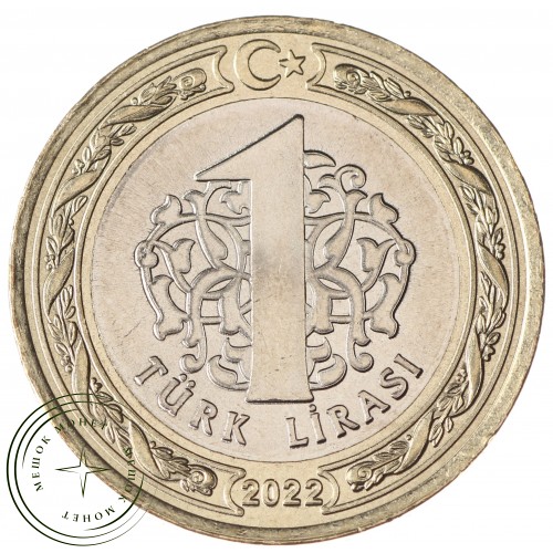 Турция 1 лира 2022 Мост Чанаккале 1915 года — 937032656