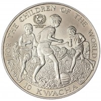 Монета Замбия 10 квач 2000 ЮНИСЕФ
