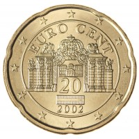 Монета Австрия 20 евроцентов 2002