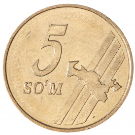 Монета Узбекистан 5 сумов 2001