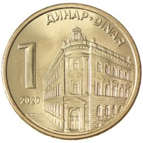 Монета Сербия 1 динар 2020
