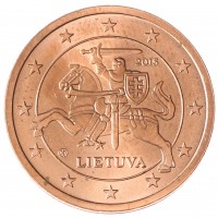 Монета Литва 2 евроцента 2015