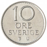 Швеция 10 эре 1973
