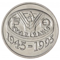 Монета Румыния 10 леев 1995 50 лет продовольственной программе - ФАО