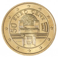 Монета Австрия 50 евроцентов 2002
