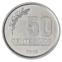 Монета Уругвай 50 сентесимо 2005