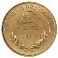 Монета Никарагуа 50 сентаво 1987