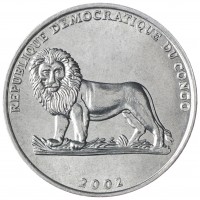 Монета Конго - ДРК 50 сантимов 2002 Футболист