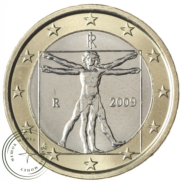 Италия 1 евро 2009