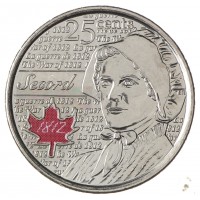 Монета Канада 25 центов 2013 Лора Секорд Цветная (Война 1812 года)