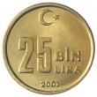 Турция 25000 лир ( 25 бин ) 2001